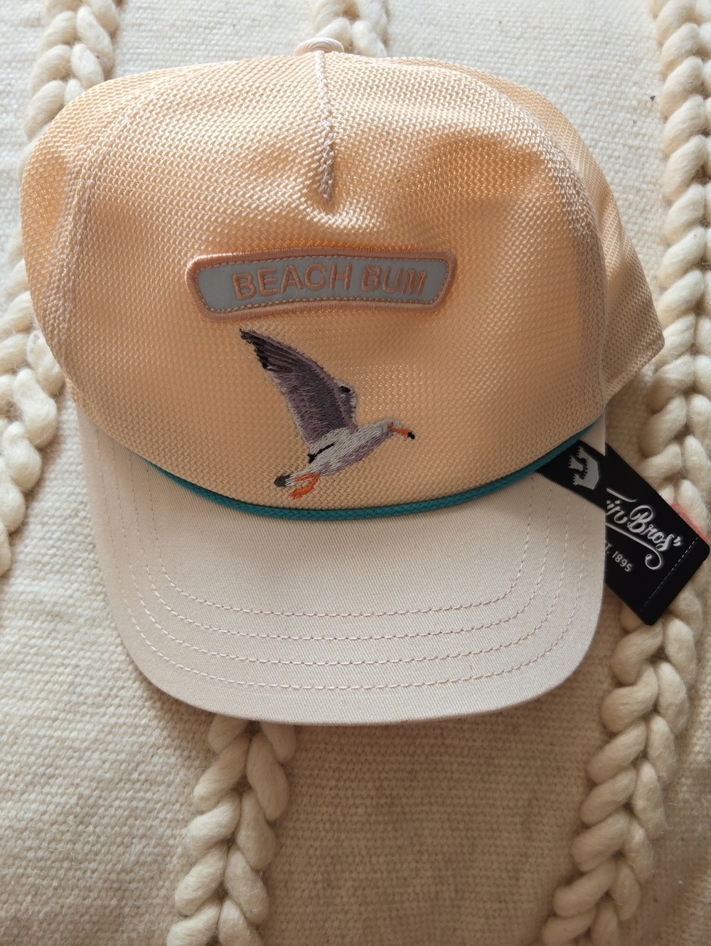 Goorin Bros Beige, White & Teal Beach Bum Trucker Hat